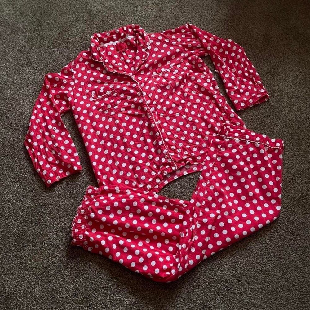 Victoria's Secret 100% cotton red with white polka dots pajama set!